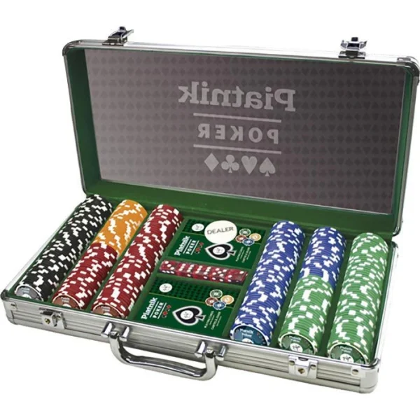 Piatnik Pokerkoffer 7903, 300 Chips, Aluminium-Koffer, 2 Decks, Dealer Button, Würfel 1