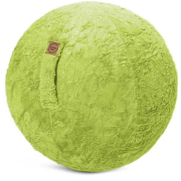 Sitting-Ball Sitzball FLUFFY 65cm, Webplüsch, Grün 1