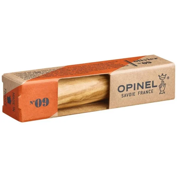 Opinel Klappmesser No.9 Inox, Klingenlänge 9cm, Olive, Braun 7