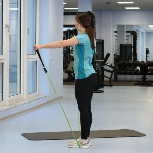 Togu Fitnessband Theragym Pro Set, 1,4m, Starker Widerstand, Grün, Mit Festen Griffen 11