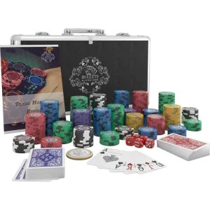Bullets Pokerkoffer BG-PS-0007 Tony 300 Chips, Alu-Koffer, 2 Decks Plastikkarten, Dealer Button 13