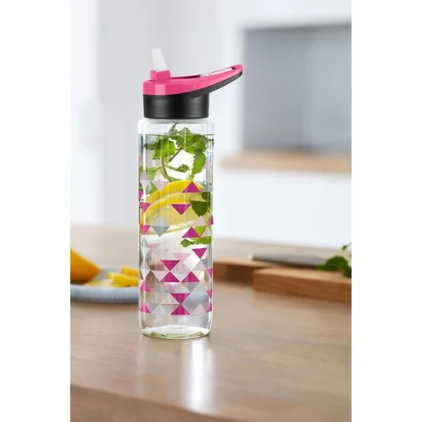 Emsa Trinkflasche Drink2Go Tritan Triangle N30310, 0,7 L, Kunststoff, Transparent / Pink 4