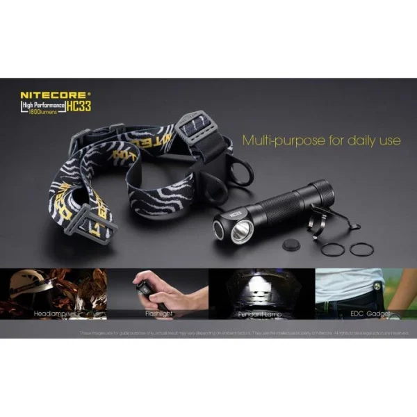 Nitecore Stirnlampe HC33 LED, 1800 Lumen, Akku, Wasserdicht 3