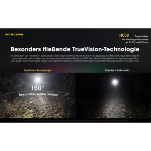 Nitecore Stirnlampe HC68 LED, 2.000 Lumen, USB, Akku, Rotlicht 18
