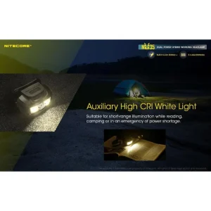 Nitecore Stirnlampe NU35 Dual Power LED, 460 Lumen, USB, Akku + Batterie, Rotlicht 18