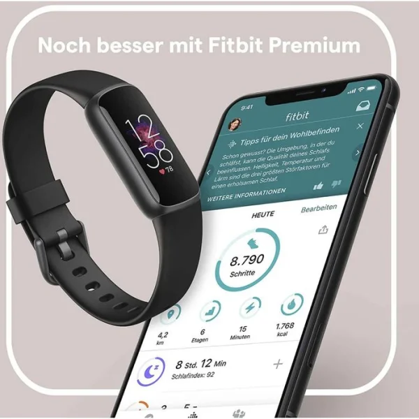 Fitbit Fitness-Tracker Luxe Schwarz, Puls-, SpO2-Messung, OLED, Wasserdicht 7