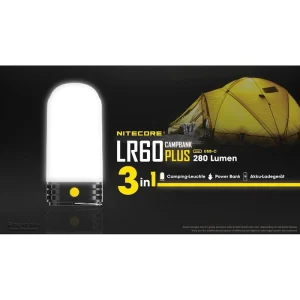 Nitecore Campinglampe LR60 LED Dimmbar, 280 Lumen, Akku, Magnet, Powerbank 12