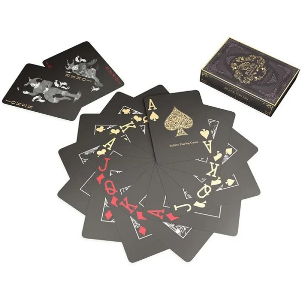 Bullets Spielkarten BG-KA-0009 Black Edition Poker, 54 Karten, Plastik, Anglo-Amerikanisches Bild 3