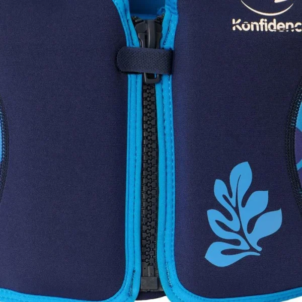 Konfidence Schwimmweste Neopren KJ14-B, Für Kinder, 2 – 3 Jahre, 12 – 20 Kg, Blätter, Blau 3