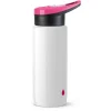 Emsa Trinkflasche Drink2Go Light Steel N30106, 0,7 L, Edelstahl, Weiß / Pink 16