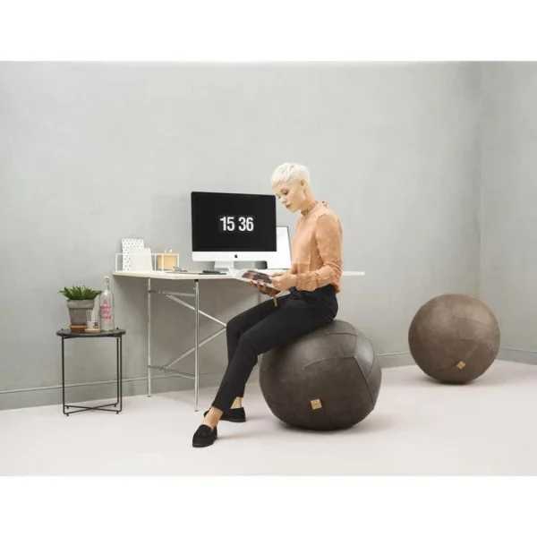 Sitting-Ball Sitzball FRANKIE, Lederoptik, Anthrazit 6