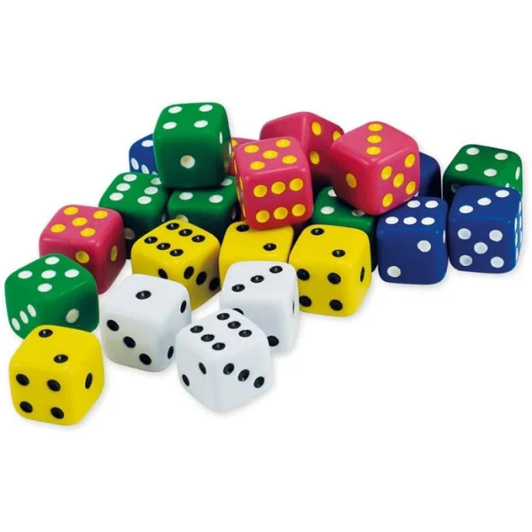 TimeTex Würfel 93601, Spielwürfel-Satz Bunt, Augenwürfel, 15mm Kantenlänge, 100 Stück 4