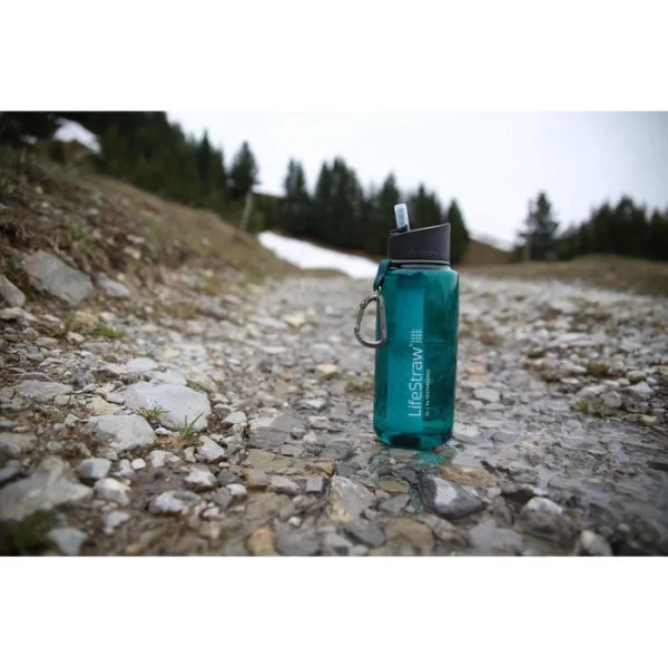 LifeStraw Trinkflasche Go Dark Teal, 1 L, Kunststoff, Türkis, Mit Wasserfilter 5