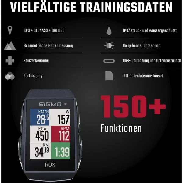 Sigma Fahrradcomputer ROX 11.1 Evo GPS 01030, Kabellos, Schwarz, Mit GPS, Wasserdicht 6