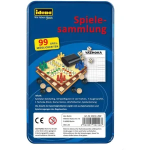 Idena Brettspiel 40216 Spielesammlung 99 Spiele, In Tinbox, Ab 6 Jahre, 1-8 Spieler 15