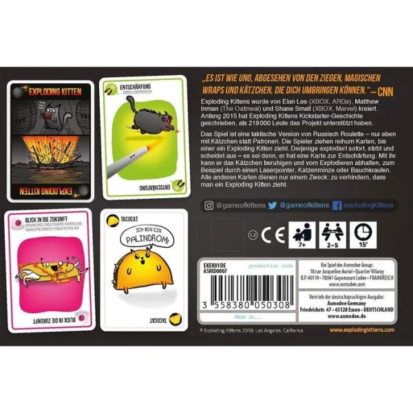 Asmodee Kartenspiel Exploding Kittens, Ab 7 Jahre, 2-5 Spieler 4