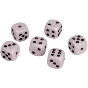 Idena Würfel 40211, Weiß, Augenwürfel, 16mm Kantenlänge, 6 Stück 8