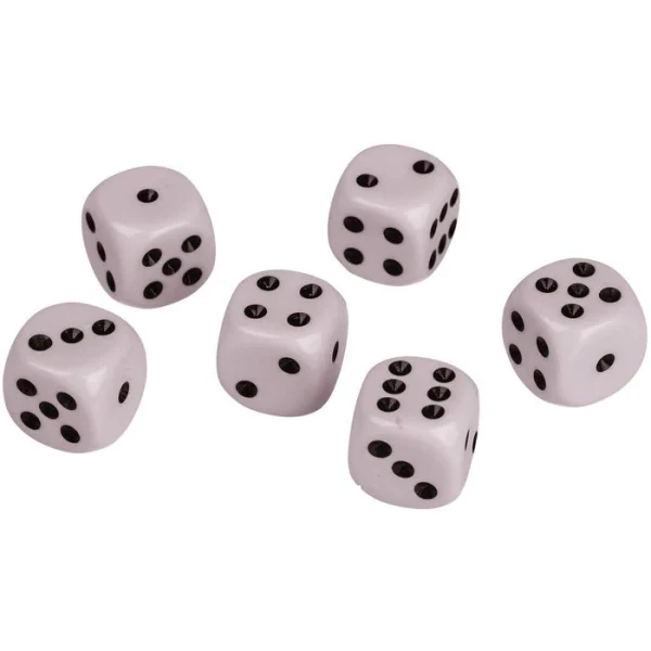 Idena Würfel 40211, Weiß, Augenwürfel, 16mm Kantenlänge, 6 Stück 3