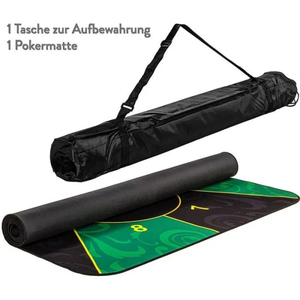 Maxstore Pokermatte 20030147, 160 X 80 Cm, Rechteckig, 10 Spieler, Grün/schwarz 5