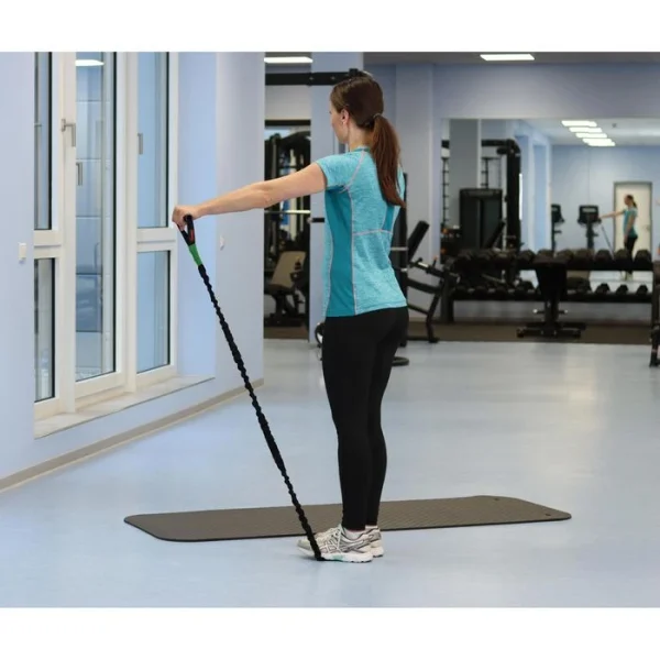 Togu Fitnessband Theragym Tube, 1,2m, Mittlerer Widerstand, Schwarz/grün, Mit Griffen 4
