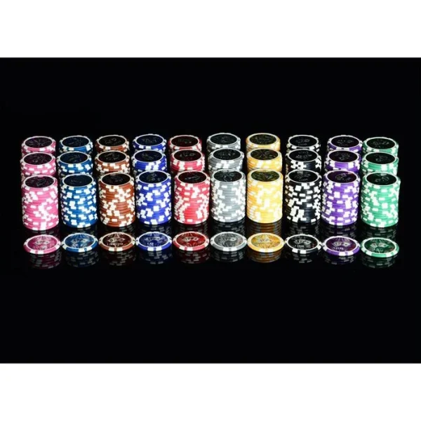 Nexos Pokerchips OCEAN-CHAMPION-CHIP, 50 Stück, Laserchips, Metallkern, 12g, Ø 4cm, Blau, Wert 10 4