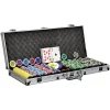 Nexos Pokerkoffer FP32509, 500 Chips, Aluminium-Koffer, 2 Decks, Dealer Button, Würfel 26
