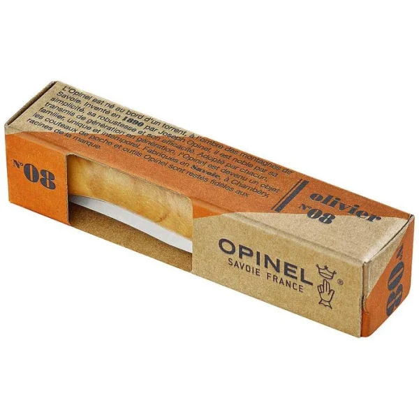 Opinel Klappmesser No.8 Inox, Klingenlänge 8,5cm, Olive, Braun 3