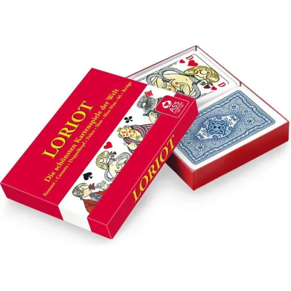 ASS Spielkarten Altenburger 71007 Loriot Rommé, 2 X 55 Karten, Papier, Loriot-Zeichnungen 3