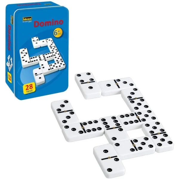 Idena Kartenspiel 6050012 Domino, In Metalldose, Ab 6 Jahre, 2-6 Spieler 1