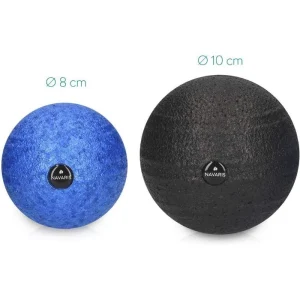 Navaris Faszienball Faszienball, Set, Ø 8cm & 10cm, Schwarz / Blau 15
