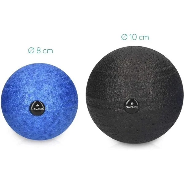 Navaris Faszienball Faszienball, Set, Ø 8cm & 10cm, Schwarz / Blau 6