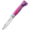 Opinel Klappmesser No.7 Outdoor Junior, Klingenlänge 7,5cm, Signalpfeife, Violett / Pink 10