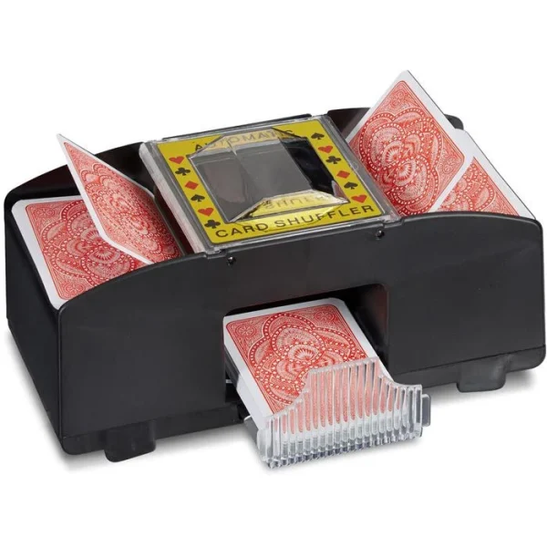 Kartenmischmaschine Relaxdays Elektrisch, Kartenformat 6,5 X 9 Cm, Für 2 Decks 1