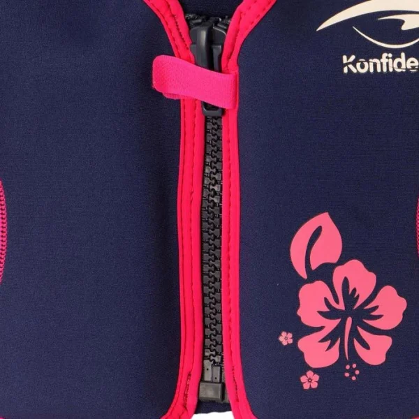Konfidence Schwimmweste Neopren KJ05-B, Für Kinder, 1,5 – 3 Jahre, 12 – 16 Kg, Blumen,rosa 3