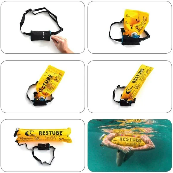 RESTUBE Schwimmboje Classic RT-00202-CR, Für Kinder Und Erwachsene, Schwarz/rot 3