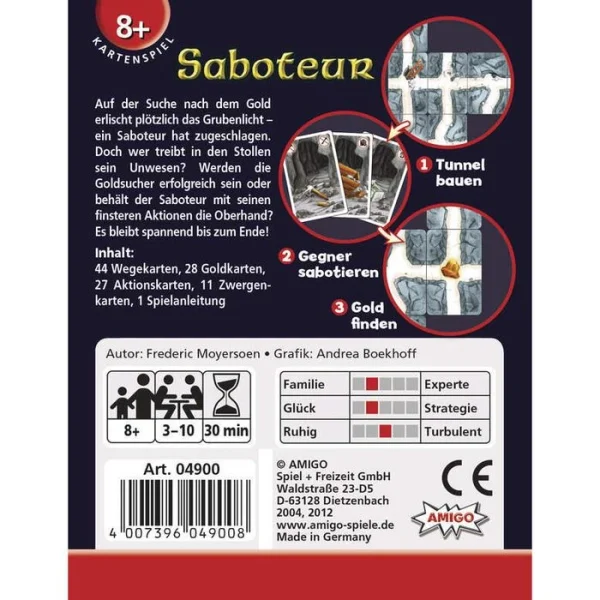 Amigo Kartenspiel 4900, Saboteur, Ab 8 Jahre, 3-10 Spieler 4