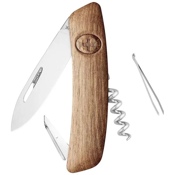 SWIZA Taschenmesser D01, Holzgriff, Walnussholz, 6 Funktionen 4