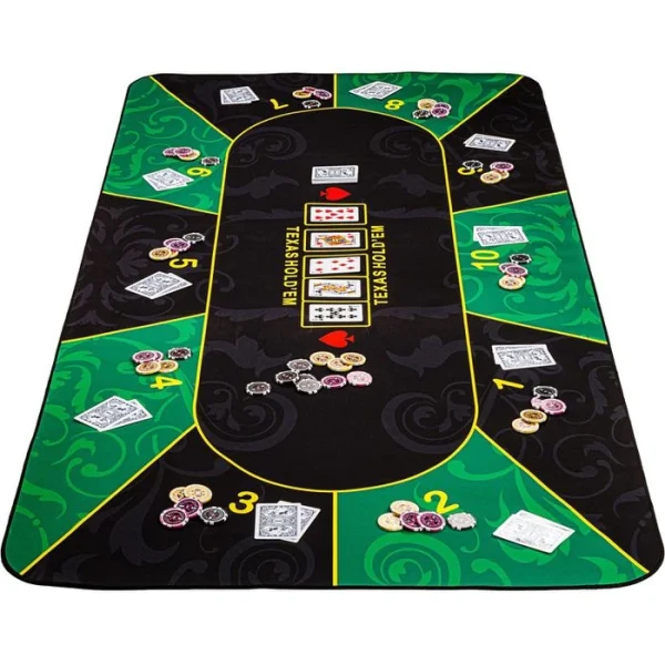 Maxstore Pokermatte 20030147, 160 X 80 Cm, Rechteckig, 10 Spieler, Grün/schwarz 3