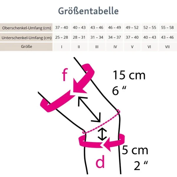 Medi Kniebandage Zweizug, Caramel, Mit Noppenhaftband, Größe I 4