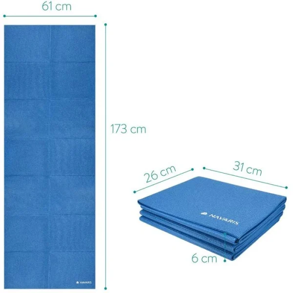 Navaris Gymnastikmatte 173 X 61 X 0,4cm, Faltbar, Blau 4