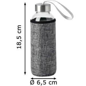 Böttcher-AG Trinkflasche Mit Hülle, 0,45 L, Glas, Transparent 10