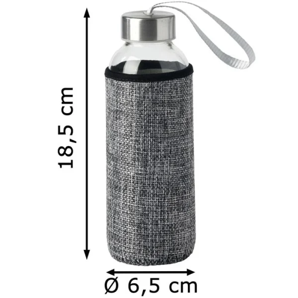 Böttcher-AG Trinkflasche Mit Hülle, 0,45 L, Glas, Transparent 4