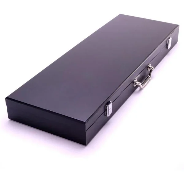 Nexos Pokerkoffer Wooden Black Edition, 500 Chips, Holz-Koffer, 2 Decks Plastikkarten, Dealer Button 4