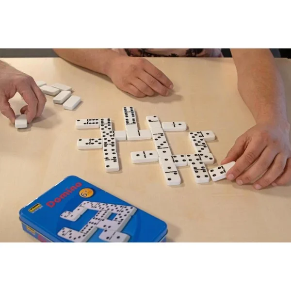 Idena Kartenspiel 6050012 Domino, In Metalldose, Ab 6 Jahre, 2-6 Spieler 3
