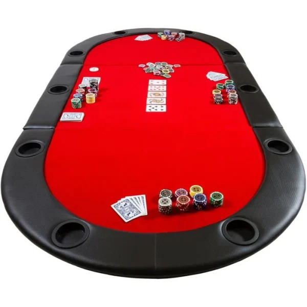 Maxstore Pokermatte 20030106a, 208 X 106 Cm, Oval, 10 Spieler, Rot 5
