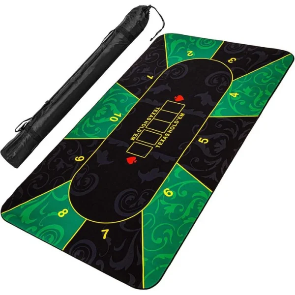 Maxstore Pokermatte 20030147, 160 X 80 Cm, Rechteckig, 10 Spieler, Grün/schwarz 1